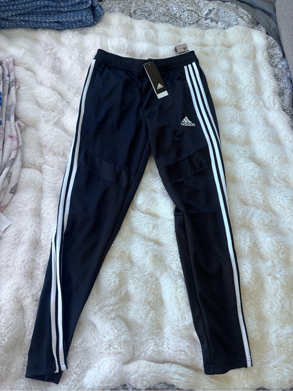 Adidas Black Jogger Sweatpants with White Side Stripes